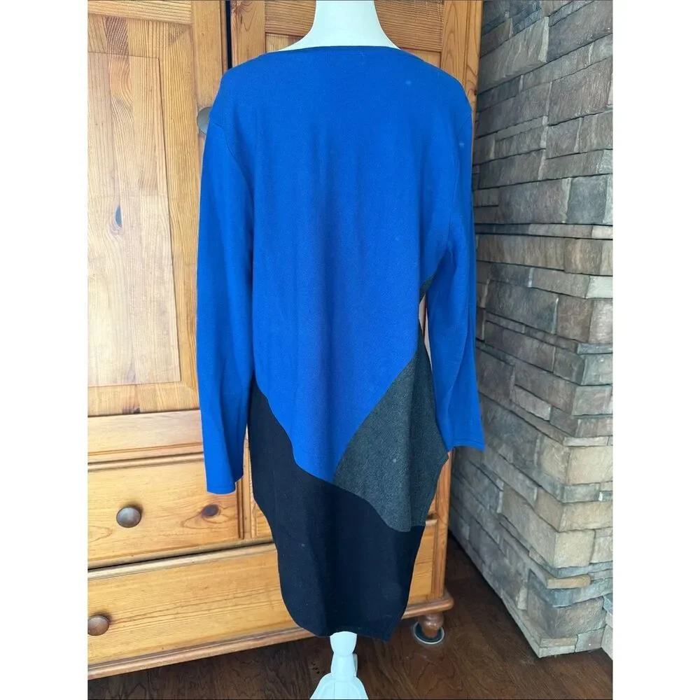 Alfani Colorblock Blue Knit Dress